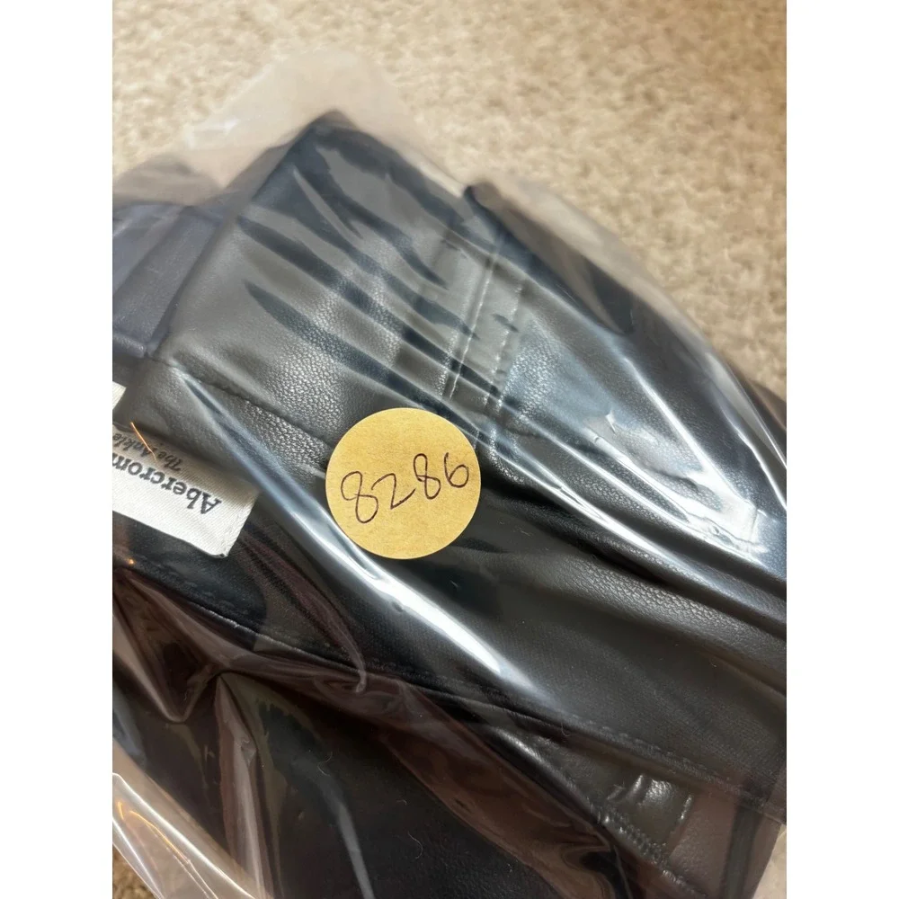NWOT Abercrombie & Fitch Vegan Leather Pants 6S Black Ankle Ultra High Rise